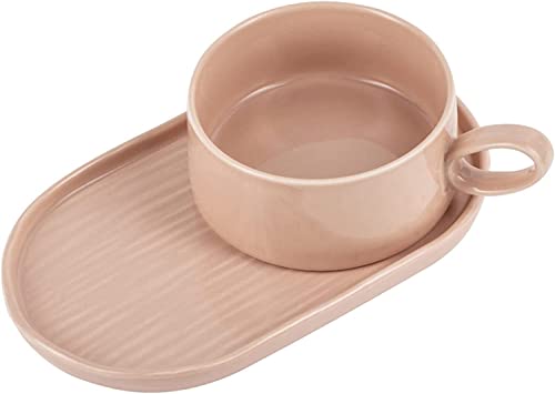 Ciotola for cereali, scodella for zuppa, scodella for tè, 14 Oz Ciotole for zuppa Tazza for zuppa con manici, Set di piatti da colazione in ceramica for colazione Sandwich Zuppa Caffè Cereali Ciotole-