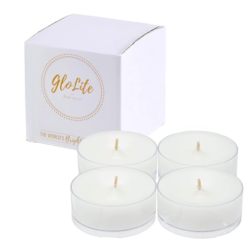PartyLite GloLite - Set di candele profumate con note di mela, mirtillo rosso, pesca, fragola, vaniglia e muschio, set di candele grandi, 11 ore di combustione, candela World's Brightest Candle