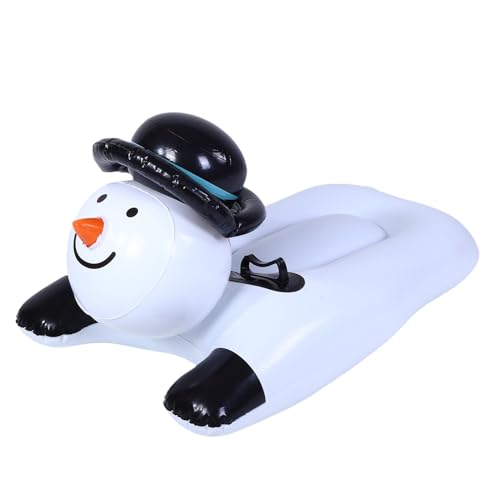Oreilet Snowman Inflatable Snow Tubes, WinterThickened Big Snow Sled for Adults with Handles, Heavy Duty Ski Ring Winter Toys for Tubing & Sledding Outdoor Fun, 42x23.6x21.7in
