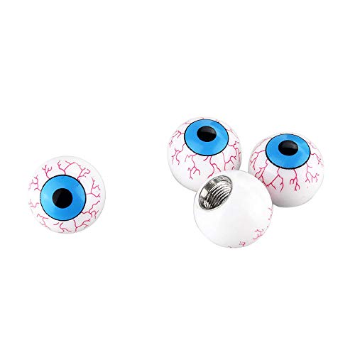 INCART Tire Valve Stem Caps with Eyeball Shape, Universal (4pcs) Car Tire Valve Stem Air Caps Cover for Car/Bicycle/Motorcycle Wheels
