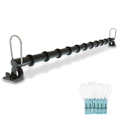 Qufiona Car Clothes Hanger Bar, 30-64 Inches Adjustable Clothes Rod for Car Travel Heavy Duty Cloth Rack for Cars Truck Vehicle SUV