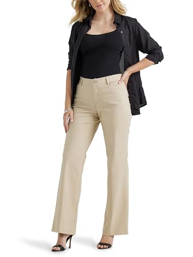 Lee Women's Ultra Lux Comfort with Flex Motion Trouser Pant Bungalow Khaki 18 Medium