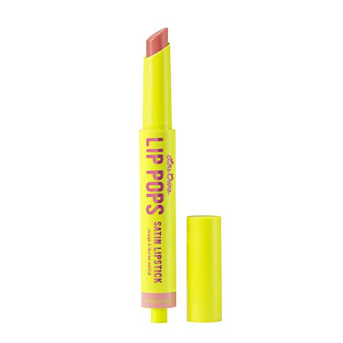 Lime Crime Lip Pops Satin Lipstick, Macaroon - Pale Nude Pink Hue - Lightweight, Satin Finish Lipstick with Buildable Coverage - Lemon Lime Scent - Vegan