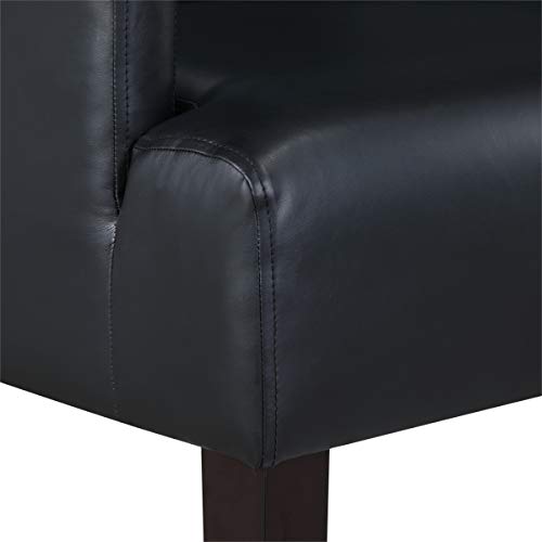 Sillón Clásico Negro Cuero Sintético miniatura 7