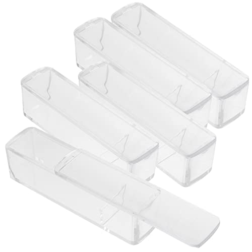 IWOWHERO Seal Storage Box 5pcs Useful Office Seal Storage Case Plastic Material Creative Slide and Push Design