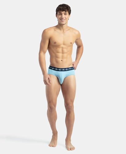 Image of Jockey NY15 Men Super Combed Cotton Elastane Stretch Solid Brief with Ultrasoft Waistband