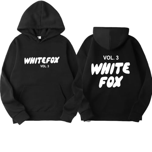 Fwmys White Fox Hoodies for Teens Sweatshirt Sporting White Fox Vol.3 Hoodies Boys Girls Running Long Sleeve Jumpers (black w,140cm,7 Years,8 Years)