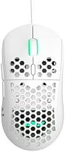 FIRSTBLOOD ONLY GAME. AJ380 69g Lightweight Gaming Mouse with Honeycomb Shell, RGB Backlit, 16000 DPI PixArt 3338 Sensor, Programmable 6 Buttons, White