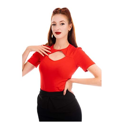Ro Rox Eva Blusa Vintage Pinup Retro Rockabilly 1950 Formal Oficina - Rojo (S)