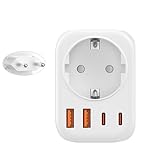 SIGRILL Steckdose mit USB C, Steckdosenadapter mit 4 USB, Mehrfachstecker für Steckdose 4000 W,...