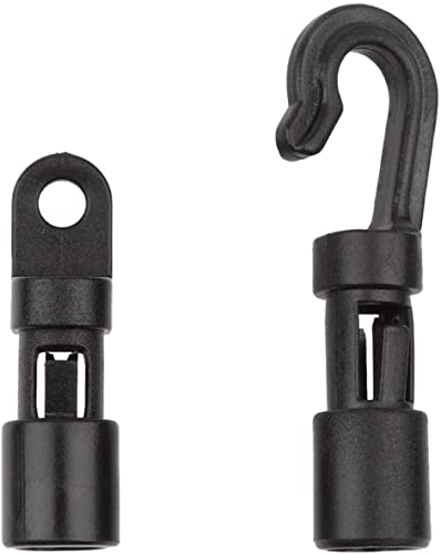 20 Pcs Bungee Shock Cord Hook For 1/4 Inch Cord Rope Terminal Ends Tabbed S Open Cord Hooks End With Straight Hooks For Kayaks #TOP2