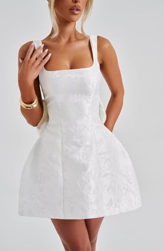 Embroidery Satin Bow Dress Homecoming Dresses for Teens 2025 Square Neck Mini Cocktail Gown A Line Short Prom Dress RO2753