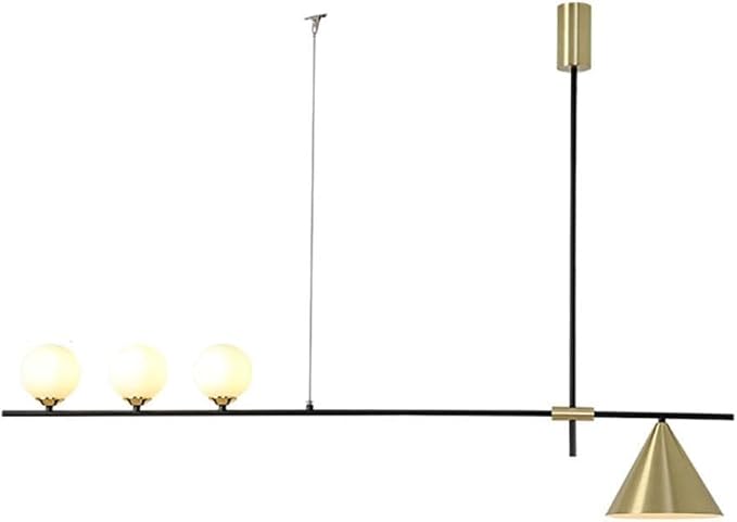 MCOSU G4+E27 Ou Ti Postmodern Light Luxury Long Strip Chandelier,Restaurant Bar,Designer Lamp,Nordic Simple Creative Individual Line Chandelier-Golden. 2 Plus 1 Head (Golden. 3 Plus 1 Head),Hanglamp