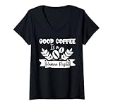 Photo Gallery donna buon caffè è un diritto umano divertente caffè citazione maglietta con collo a v Photo Gallery donna buon caffè è un diritto umano divertente caffè citazione maglietta con collo a v