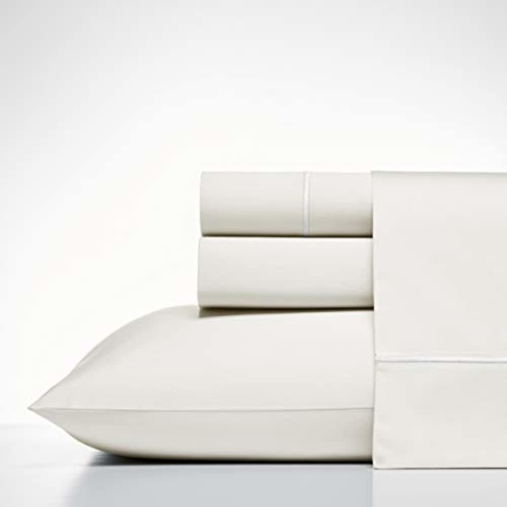Drap Queen Nautica coton sateen 400 fils blanc anti-plis lisse