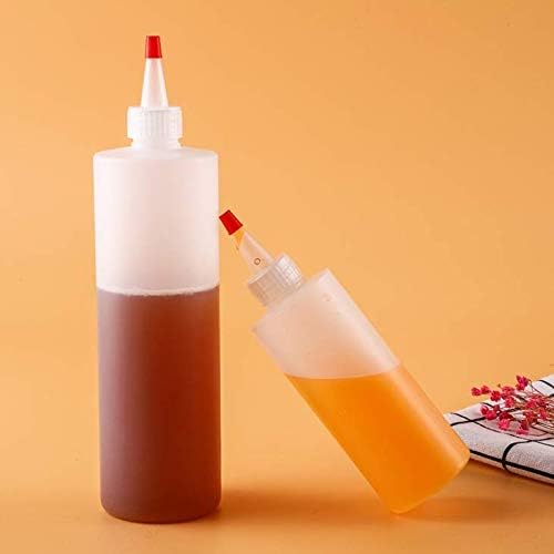 4 PCS Plastic Squeeze Condiment Bottles Perfect for Ketchup, Sauces, Syrup, Condiments, Dressings, Arts and Crafts 4 Oz