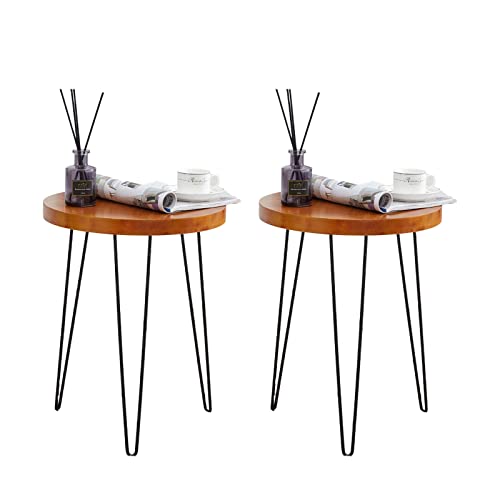Wimarsbon 2Pcs End Table, Wood Side Table, Plant Table, Round Bedside Tables for Small Spaces, Snack Table, Rustic Nightstand, Side Table for Plants, Coffee Table (2pcs-43) Wimarsbon 2Pcs End Table, Wood Side Table, Plant Table, Round Bedside Tables for Small Spaces, Snack Table, Rustic Nightstand, Side Table for Plants, Coffee Table (2pcs-43)