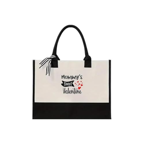 Sac fourre-tout grand cabas lavable en machine imprimé cœurs rouges