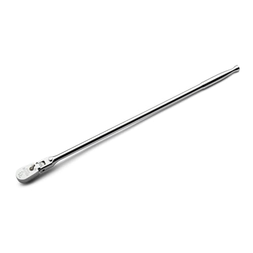 Capri Tools 3/8 in. Drive Fine 90-Tooth Locking Flex-Head Ratchet, Extra Long Chrome Handle