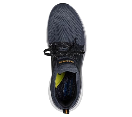 Skechers Uomo Relaxed Fit: Lancer - Dalton Sneaker In Nero/Grigio, Taglia 45, Vegan - 3