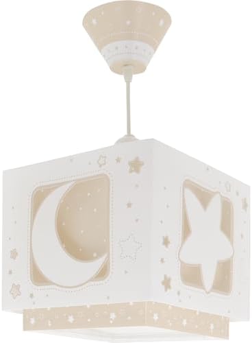 Dalber Moon and Stars Moonlight 63232B Children’s Pendant Light, Beige Children’s Lamps –