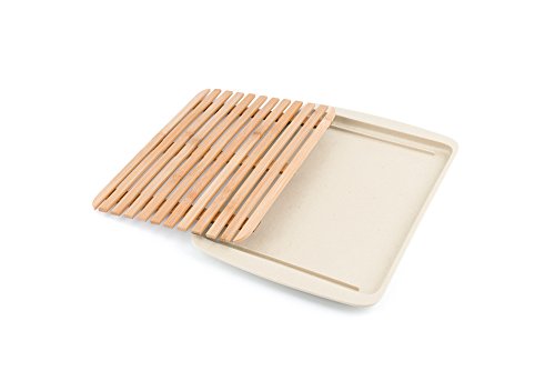 Cutting Board Lid with drop-through crumb Color: White
