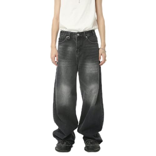 Pantalon en Denim Ample à la Coupe Rétro Américain et Longueur Maxi