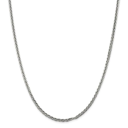 The Black Bow 3.25mm, Sterling Silver Antiqued Solid Spiga Chain Necklace3