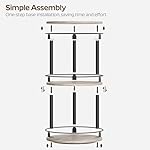 3-Tier Lazy Susan Organizer, Rotating Spice Rack, Spinning Organizer, Industrial Turntable Spice Rack Organizer for Cabinet, Kitchen Countertop, Greige and Black SR23BG - Image 5
