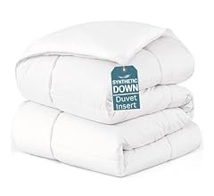 Comforter Twin Size – Down Duvet Insert with 100% Cotton Cover, Synthetic Down Fill for Medium Warmth All Season Bedding wi…