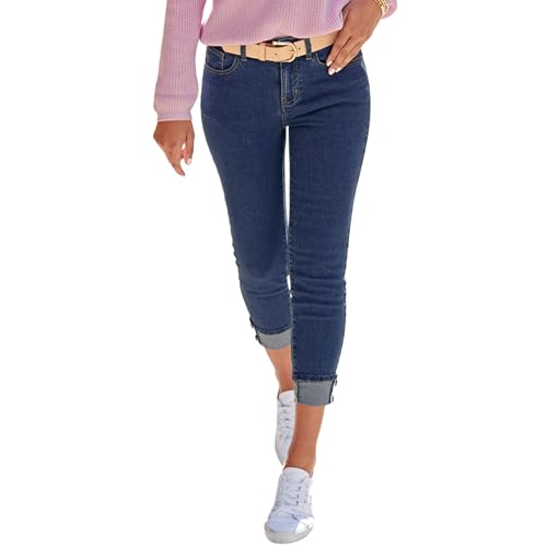 LASCANA Women's Button Cuff Skinny Jeans
