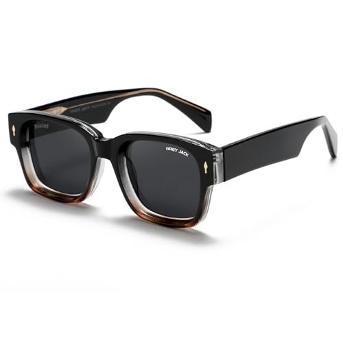 Image of grey jack 100% UV Protection Shades Retro Polarized Sunglasses for Men Women Branded Stylish Design Glasses 3316