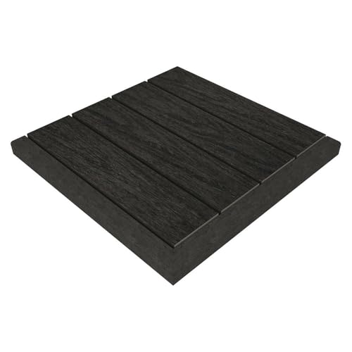 NewTechWood 1 in. x 1 ft. Quick Deck Composite Deck Tile Outside Corner Trim (2-Pieces/Box) (Indian Ebony)