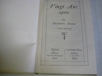 Hardcover Vingt Ans Apres- Tome Premier (French Language) [French] Book