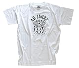 Maschinenwaschbar 40 Jahre George Orwell 1984 T-Shirt Klassisch Rundhals Kurzarm Weiss XXL