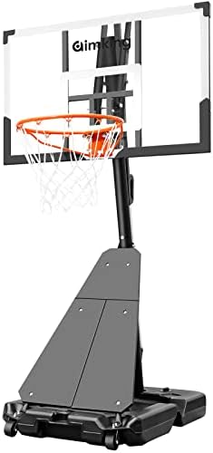 Aimking Portable Basketball Hoop System 44 Inch Impact Backboard 4.9 to 10FT Telescoping Adjustment Basketball Goal System for Indoor Outdoor