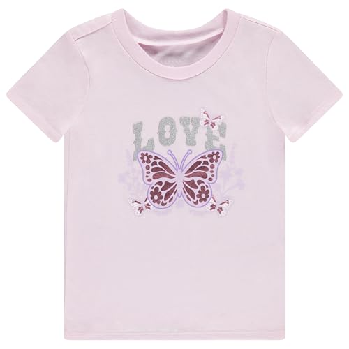 Image of BTween Girls 4 Piece Tops Fashionable Short Sleeve T-Shirt Casual Daily Shirt for Kids Assorted Colors