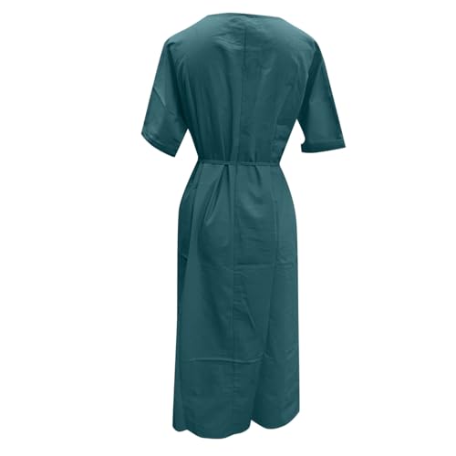 Robe d'été longue en coton et lin premium coupe fluide ample