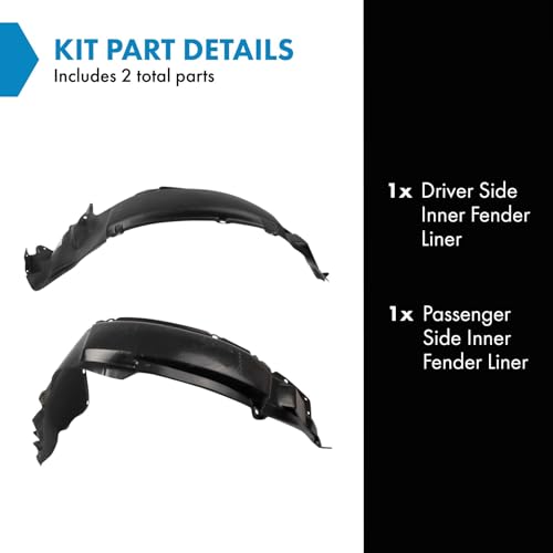 Image of TRQ Inner Fender Liner Set Compatible with 2008-2012 Ford Escape 2008-2011 Mercury Mariner FO1248126 FO1249126