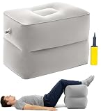Zbozzba Cubo per dischi intervertebrali, gonfiabile, con pompa, cuscino per sollevamento gambe, cuscino multifunzione, gonfiabile, per viaggi, auto, casa, ufficio (grigio)