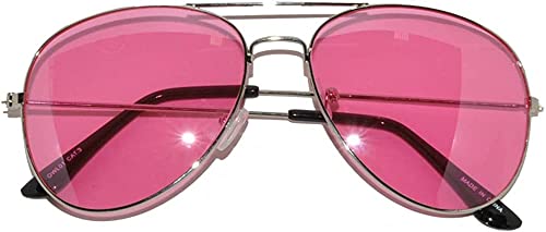 Classic Aviator Style Pink Gradient Lens Sunglasses Metal Silver Frame Ladies2