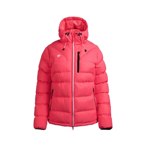 Izas Ampriu W Chaqueta de Mujer para Invierno con Membrana Resistente al Viento y Lluvia. Abrigo Acolchado de Fibras con Cremallera, Capucha y Bolsillos. Anorak Transpirable para Frío y Nieve. Rosa
