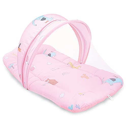 R for Rabbit Snuggy Safari Baby Sleeping Bedding Set with Mosquito Net with Zip Clousre, 100% Soft Cotton Bed for Kids, Printed Baby Nest for New Born, Sleeping Bag for 0 to 12 Months Toddler (Pink) R for Rabbit Snuggy Safari Baby Sleeping Bedding Set with Mosquito Net with Zip Clousre, 100% Soft Cotton Bed for Kids, Printed Baby Nest for New Born, Sleeping Bag for 0 to 12 Months Toddler (Pink)