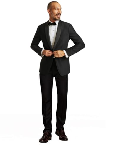 Costume deux pièces pour hommes avec veste de dîner col châle et pantalon Kromoc