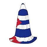 PHAYAH Poncho à capuche unisexe avec motif drapeau cubain pour cosplay, Halloween, fête, bal masqué S