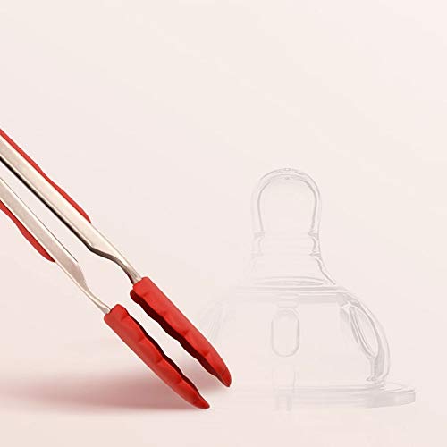 Szczypce Silikonowa klips do spożywczych ze stali nierdzewnej nadaje się do grillowania w kuchni Anti-Spalding Grill Steak Steak Rozmiar: 27 cm (Size : A)
