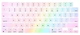 CaseBuy Keyboard Cover for 2025-2023 MacBook Air 15 & 13.6 M4 M3 M2 A3241 A3114 A2941 A2681 A3113 A3240, 2024-2021 MacBook Pro 14 & 16 A2779 A2918 A2780 A2991 M4 M3 M2 M1 Pro/Max Protector -Rainbow