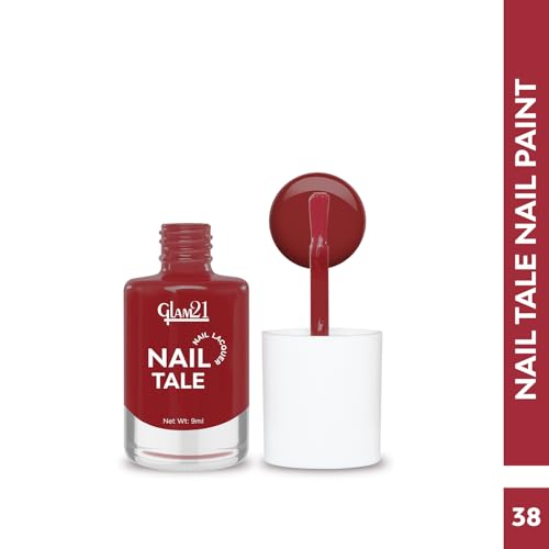 Image of Glam21 Nail Tale Nail Polish | Glossy Gel Finish | Rich Pigmentation | Chip Free | Quick Drying Formula | Long Lasting Nail Polish for Women | 9ml | Shade-38