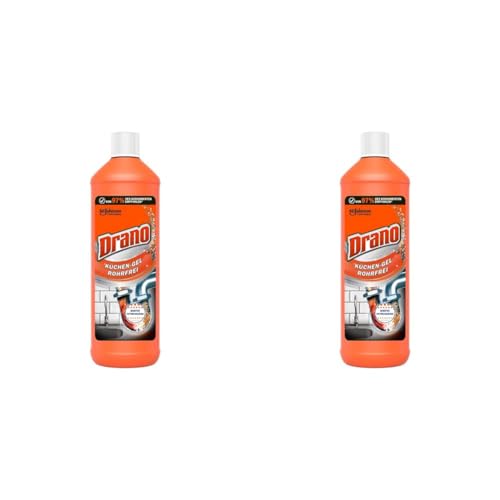 Drano Küchen-Gel Rohrfrei Abflussreiniger, Rohrreiniger für die Küche, entfernt Verstopfungen, 2er Pack x 1000 ml