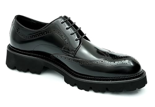 Santimon Men's Oxfords Formal Dress Derby Fashion Prom Wingtip Brogue Patent Leather Shoes Wedding Tuxedo Business Causal Shoes for Men3